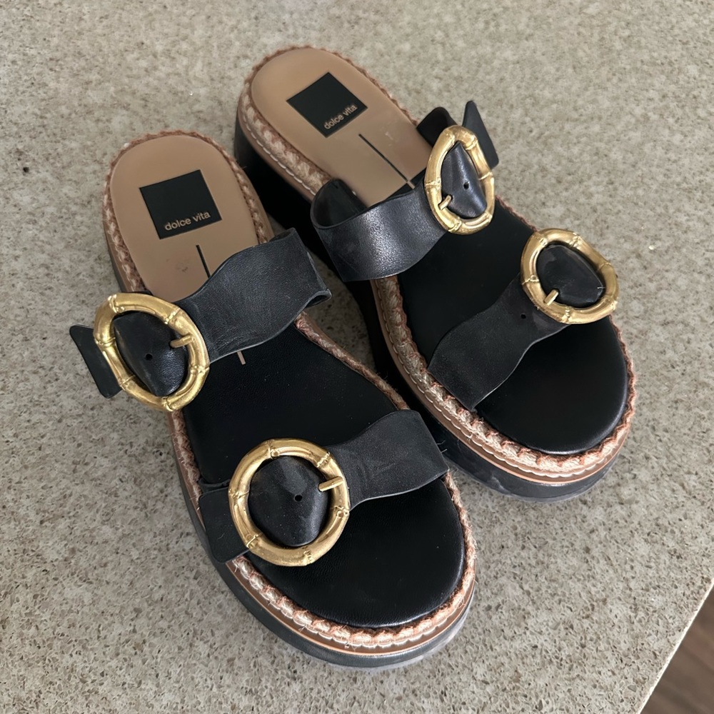 Women's Dolce Vita Rysha Buckled Espadrille Platform Wedge Sandals